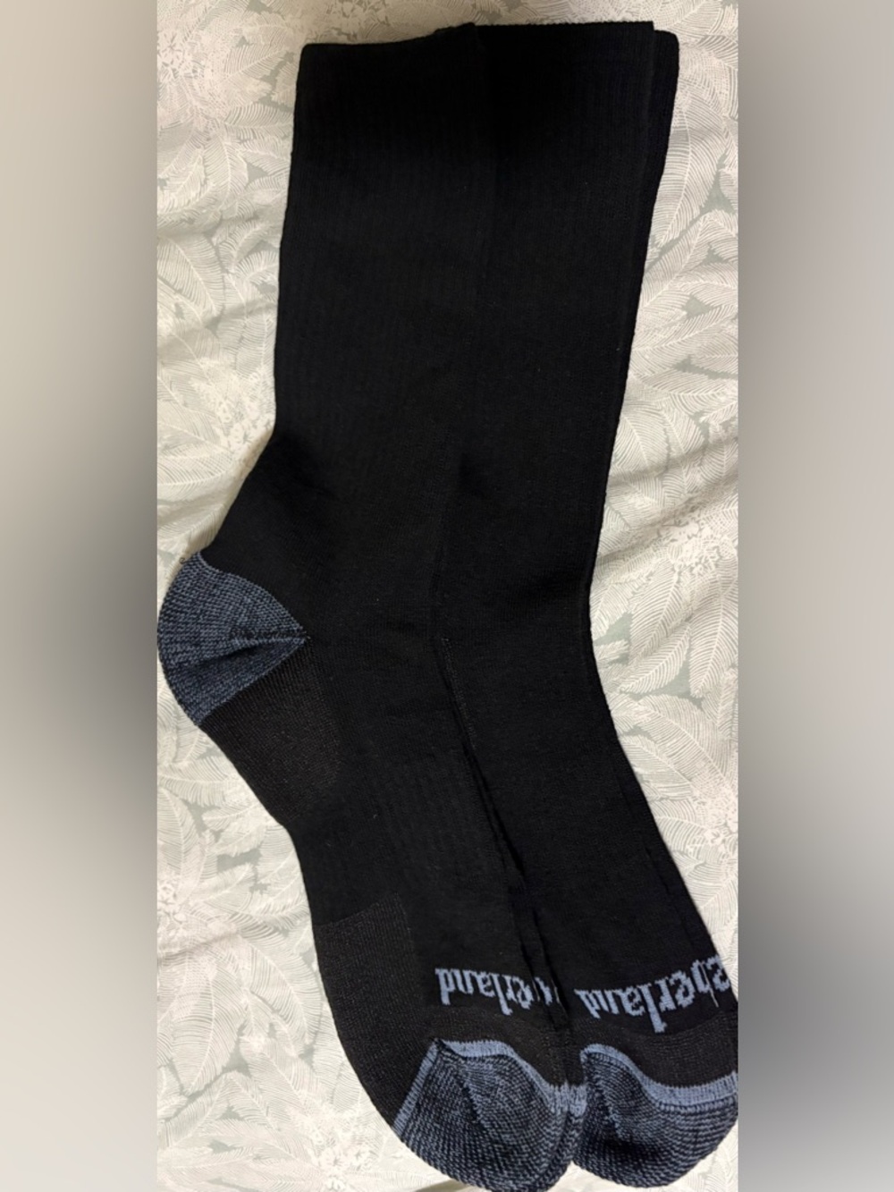 Black Crew Socks with Gray Heel & Toe - Brand Unknown